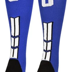 MadSportsStuff Royal Player ID Custom Number Over The Calf Socks For Softball Baseball Football Boys And Girls
