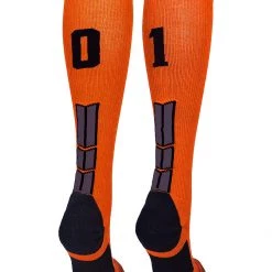 MadSportsStuff Orange And Black Player ID Custom Number Over The Calf Socks For Softball Baseball Football Boys And Girls 183 MadSportsStuff Orange And Black Player ID Custom Number Over The Calf Socks For Softball Baseball Football Boys And Girls