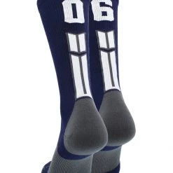 MadSportsStuff Volleyball Socks Navy Player ID Custom Number Crew Socks For Basketball Lacrosse Volleyball Boys And Girls