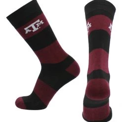 TCK Texas A&M Aggies Socks Game Day Striped Crew Socks