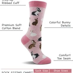 WHD Bunny Socks For Women - Rabbit Lovers Easter Gift - 2-Pack