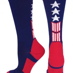 MadSportsStuff Baseball Socks Patriot USA Flag Stars And Stripes Athletic Crew Socks (multiple Colors)