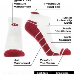 TCK All Schools Indiana Hoosiers Low Cut Ankle Socks With Tab