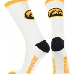 TCK All Schools Iowa Hawkeyes Socks Basic Crew White Socks