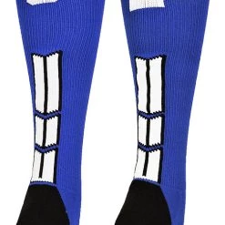 MadSportsStuff Baseball Socks Royal Player ID Custom Number Over The Calf Socks For Softball Baseball Football Boys And Girls