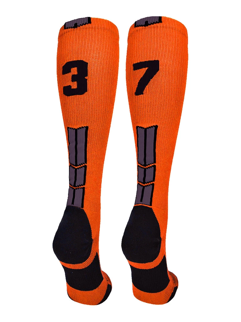MadSportsStuff Softball Socks Orange And Black Player ID Custom Number Over The Calf Socks For Softball Baseball Football Boys And Girls 94 MadSportsStuff Softball Socks Orange And Black Player ID Custom Number Over The Calf Socks For Softball Baseball Football Boys And Girls