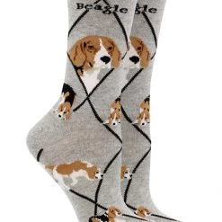 WHD Crazy Socks - Crew Beagle Socks For Women Gift For Dog Lovers