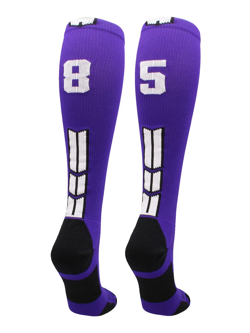 MadSportsStuff Purple Player ID Custom Number Over The Calf Socks For Softball Baseball Football Boys And Girls Softball Socks 45 MadSportsStuff Purple Player ID Custom Number Over The Calf Socks For Softball Baseball Football Boys And Girls Softball Socks