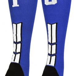 MadSportsStuff Royal Player ID Custom Number Over The Calf Socks For Softball Baseball Football Boys And Girls