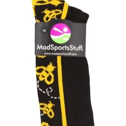 MadSportsStuff Crazy Socks With Bumble Bees Over The Calf Softball Socks