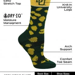 TCK Baylor Bears Socks Womens Savage Crew Socks