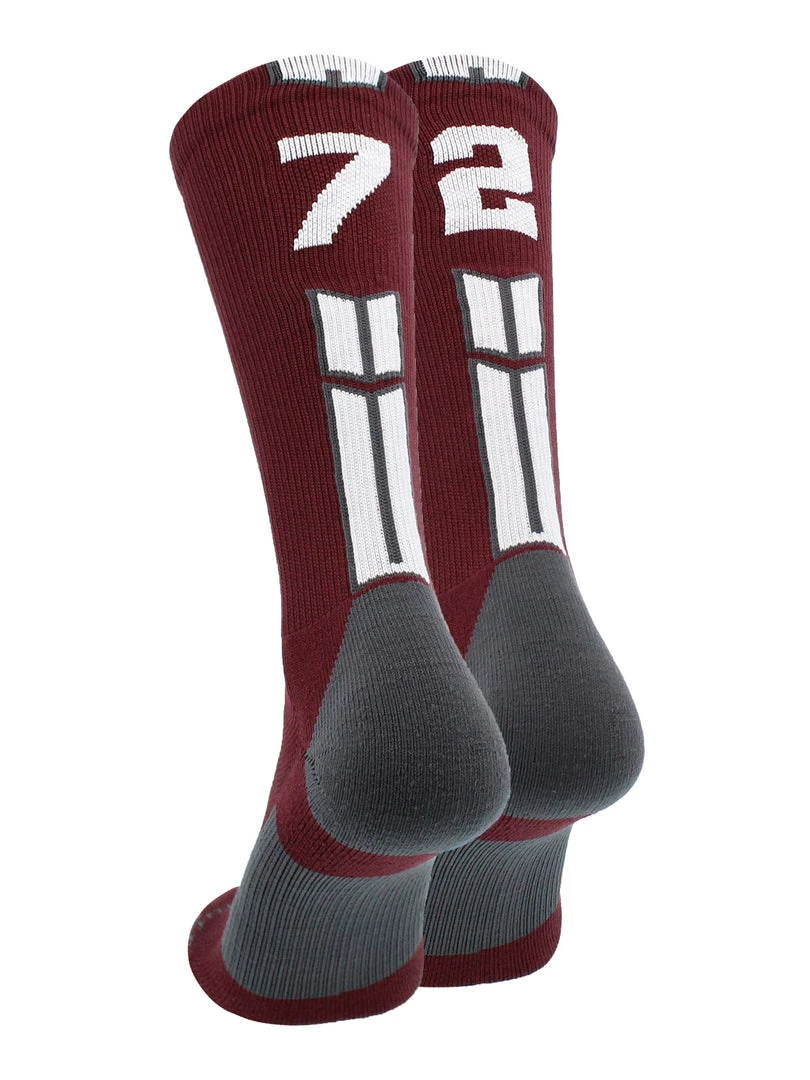 MadSportsStuff Maroon Player ID Custom Number Crew Socks For Basketball Lacrosse Volleyball Boys And Girls Volleyball Socks 7 MadSportsStuff Maroon Player ID Custom Number Crew Socks For Basketball Lacrosse Volleyball Boys And Girls Volleyball Socks