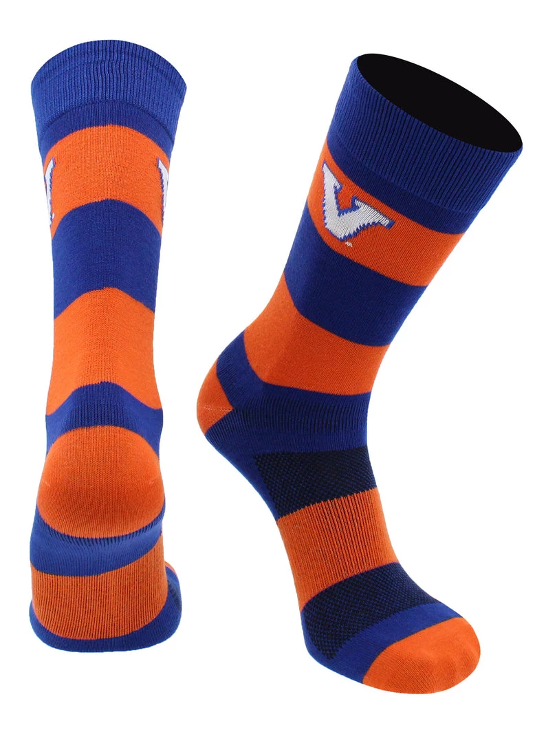 TCK Virginia Cavaliers Socks Game Day Striped Crew Socks 5 TCK Virginia Cavaliers Socks Game Day Striped Crew Socks
