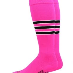 MadSportsStuff Dugout 3 Stripe Baseball Socks Over The Calf Length (Multiple Colors)