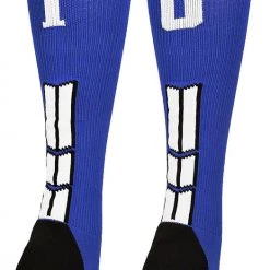 MadSportsStuff Baseball Socks Royal Player ID Custom Number Over The Calf Socks For Softball Baseball Football Boys And Girls