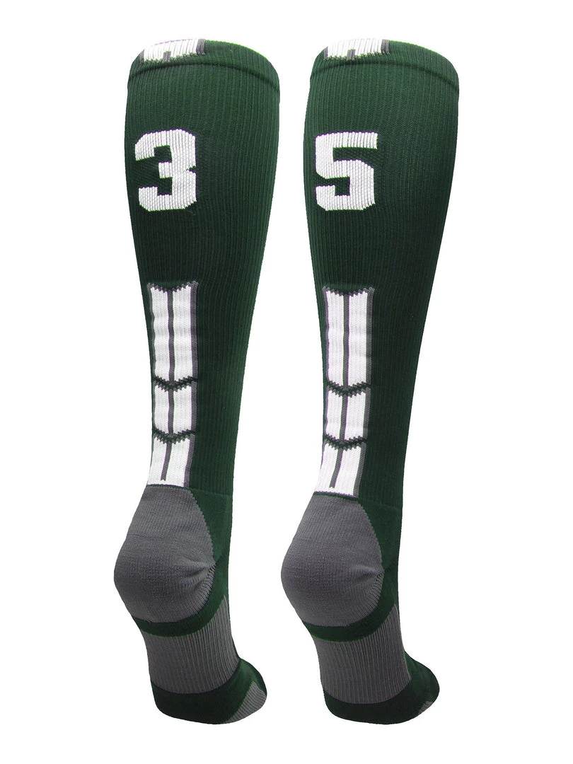 MadSportsStuff Dark Green Player ID Custom Number Over The Calf Socks For Softball Baseball Football Boys And Girls Softball Socks 95 MadSportsStuff Dark Green Player ID Custom Number Over The Calf Socks For Softball Baseball Football Boys And Girls Softball Socks