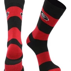 TCK All Schools Georgia Bulldogs Socks Game Day Striped Crew Socks