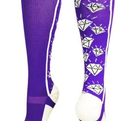 MadSportsStuff Softball Socks With Diamonds For Girls Over The Calf (multiple Colors)