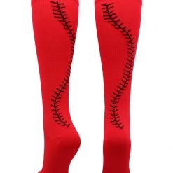 MadSportsStuff Softball Socks With Stitches - For Girls Or Women - Knee High Length