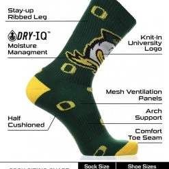 TCK Oregon Ducks Socks Crew Length Sock Mayhem 6 TCK Oregon Ducks Socks Crew Length Sock Mayhem