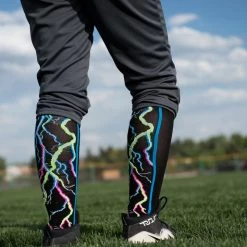 MadSportsStuff Crazy Socks With Lightning Bolts Electric Storm Over The Calf