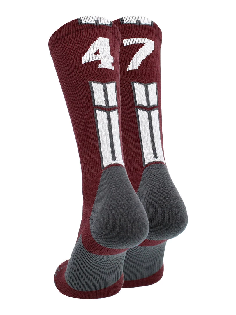 MadSportsStuff Maroon Player ID Custom Number Crew Socks For Basketball Lacrosse Volleyball Boys And Girls Volleyball Socks 82 MadSportsStuff Maroon Player ID Custom Number Crew Socks For Basketball Lacrosse Volleyball Boys And Girls Volleyball Socks