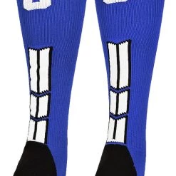 MadSportsStuff Royal Player ID Custom Number Over The Calf Socks For Softball Baseball Football Boys And Girls