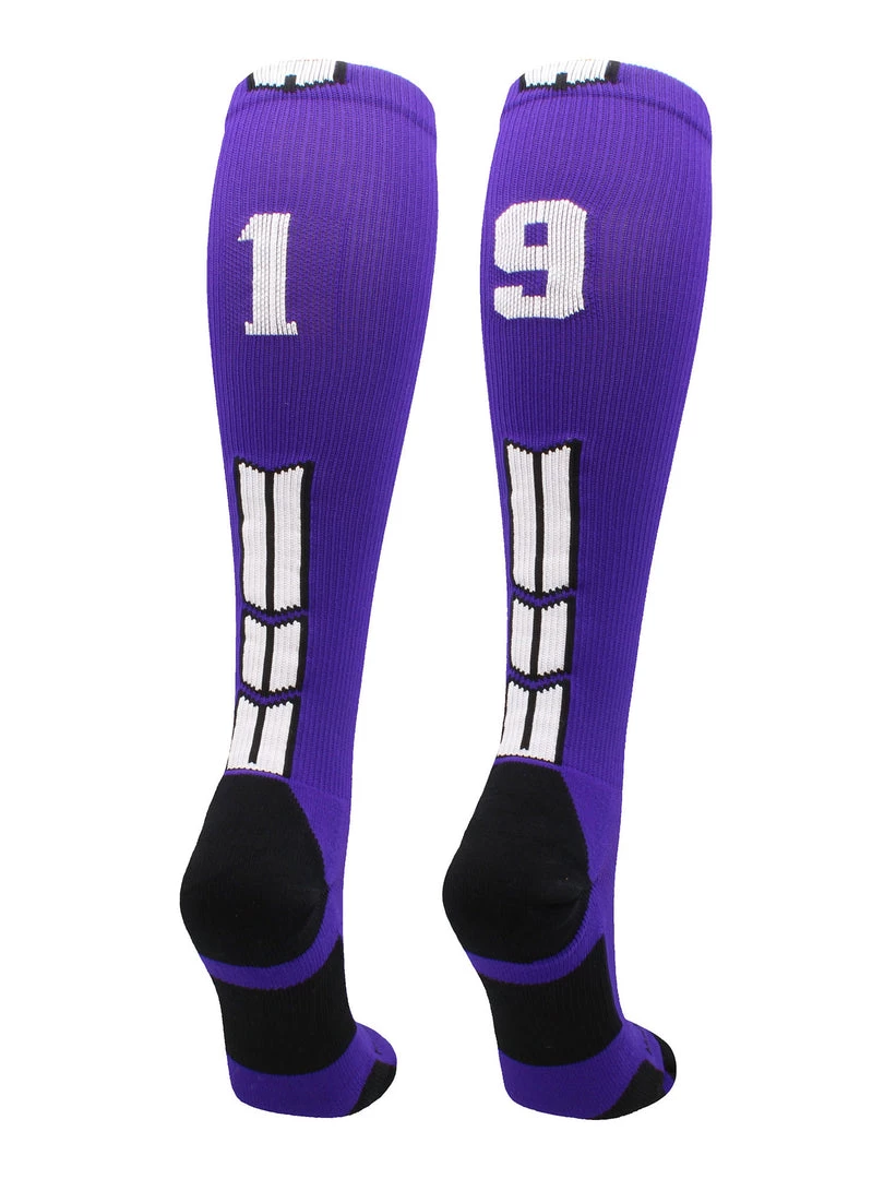 MadSportsStuff Purple Player ID Custom Number Over The Calf Socks For Softball Baseball Football Boys And Girls Softball Socks 60 MadSportsStuff Purple Player ID Custom Number Over The Calf Socks For Softball Baseball Football Boys And Girls Softball Socks