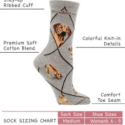 WHD Rhodesian Ridgeback Socks For Women Gift For Dog Lovers Crazy Socks - Crew