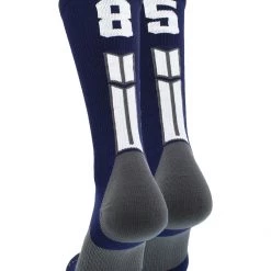 MadSportsStuff Volleyball Socks Navy Player ID Custom Number Crew Socks For Basketball Lacrosse Volleyball Boys And Girls