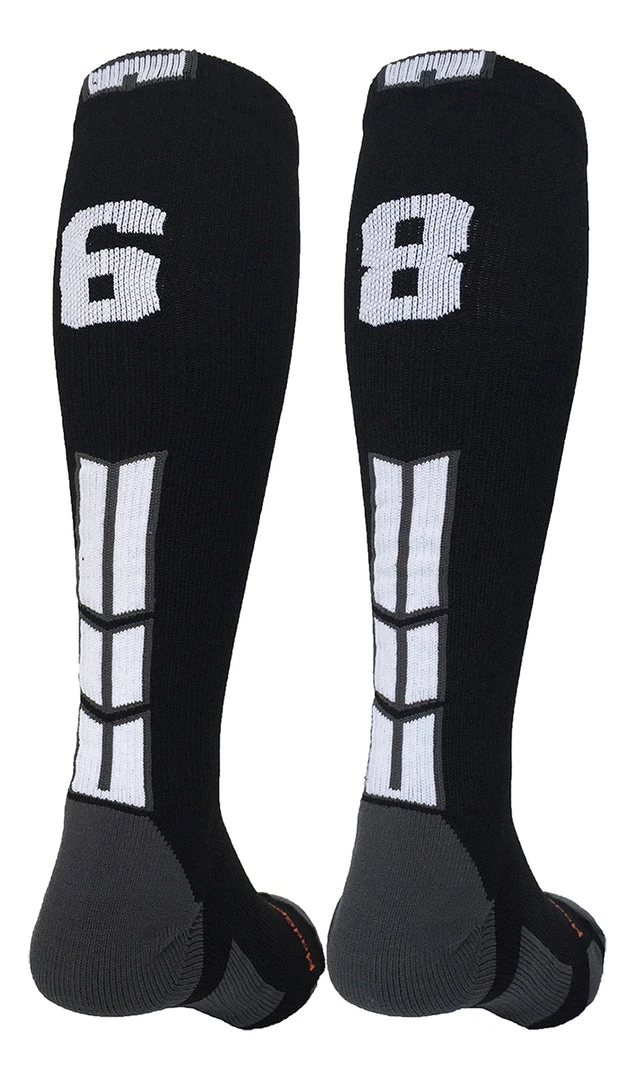 MadSportsStuff Softball Socks Black Player ID Custom Number Over The Calf Socks For Softball Baseball Football Boys And Girls 12 MadSportsStuff Softball Socks Black Player ID Custom Number Over The Calf Socks For Softball Baseball Football Boys And Girls
