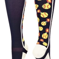 MadSportsStuff Softball Socks With Bombs - Bombers - For Girls Or Women - Athletic Over The Calf Socks