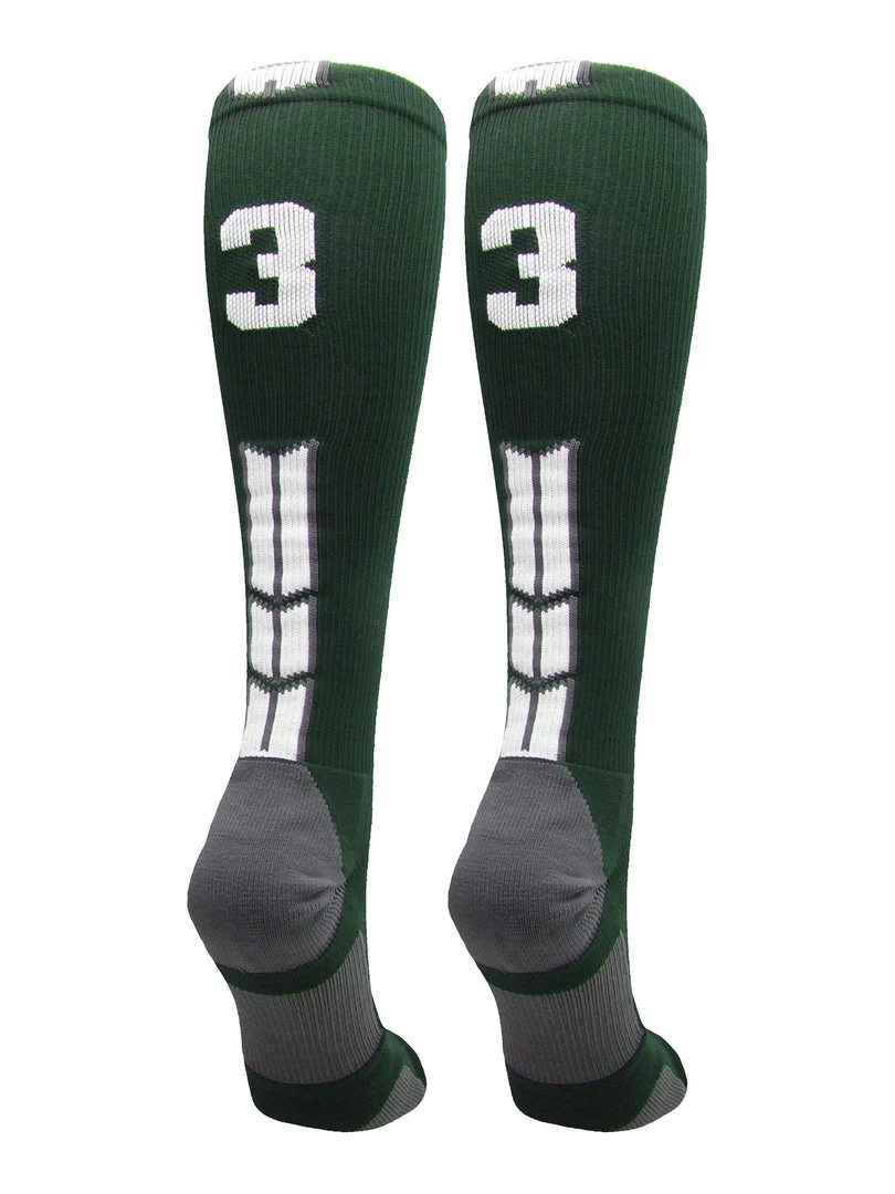 MadSportsStuff Dark Green Player ID Custom Number Over The Calf Socks For Softball Baseball Football Boys And Girls Softball Socks 97 MadSportsStuff Dark Green Player ID Custom Number Over The Calf Socks For Softball Baseball Football Boys And Girls Softball Socks