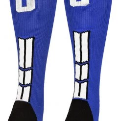 MadSportsStuff Baseball Socks Royal Player ID Custom Number Over The Calf Socks For Softball Baseball Football Boys And Girls