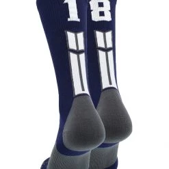 MadSportsStuff Navy Player ID Custom Number Crew Socks For Basketball Lacrosse Volleyball Boys And Girls
