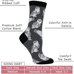 WHD Owl Socks For Women Gift For Bird Lovers Crazy Socks - Crew
