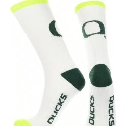 TCK Oregon Ducks Socks Basic Crew White Socks All Schools