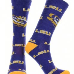 TCK All Schools LSU Tigers Socks Crew Length Sock Mayhem