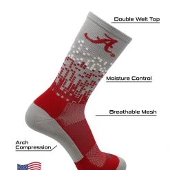 TCK Alabama Crimson Tide Socks Downtown Crew