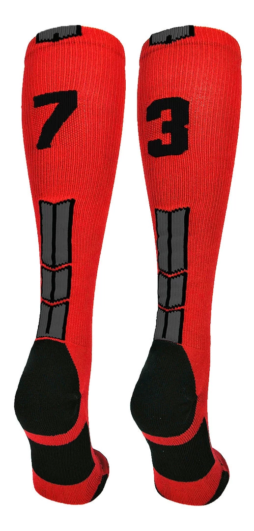 MadSportsStuff Red And Black Player ID Custom Number Over The Calf Socks For Softball Baseball Football Boys And Girls Baseball Socks 29 MadSportsStuff Red And Black Player ID Custom Number Over The Calf Socks For Softball Baseball Football Boys And Girls Baseball Socks