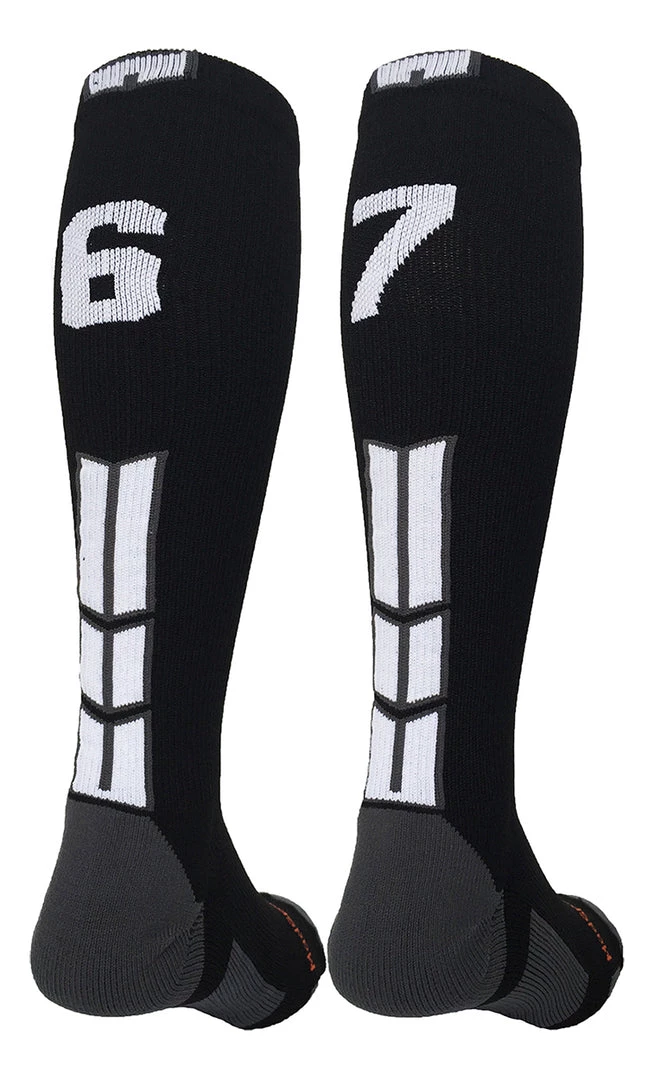 MadSportsStuff Softball Socks Black Player ID Custom Number Over The Calf Socks For Softball Baseball Football Boys And Girls 13 MadSportsStuff Softball Socks Black Player ID Custom Number Over The Calf Socks For Softball Baseball Football Boys And Girls