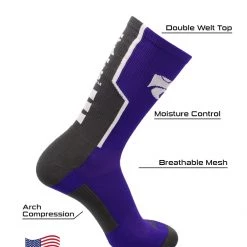 TCK Kansas State Wildcats Socks Perimeter Crew