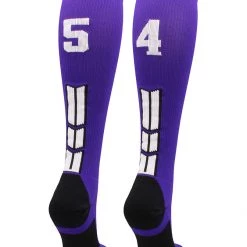 MadSportsStuff Purple Player ID Custom Number Over The Calf Socks For Softball Baseball Football Boys And Girls 131 MadSportsStuff Purple Player ID Custom Number Over The Calf Socks For Softball Baseball Football Boys And Girls