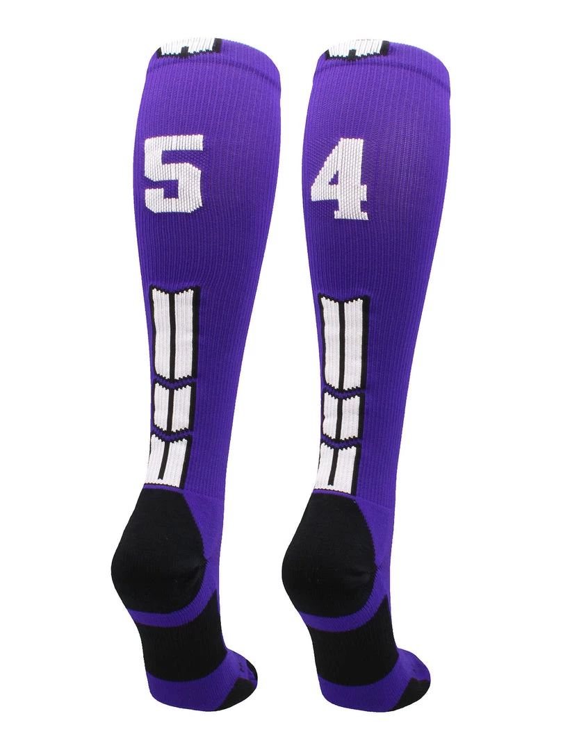 MadSportsStuff Purple Player ID Custom Number Over The Calf Socks For Softball Baseball Football Boys And Girls 26 MadSportsStuff Purple Player ID Custom Number Over The Calf Socks For Softball Baseball Football Boys And Girls