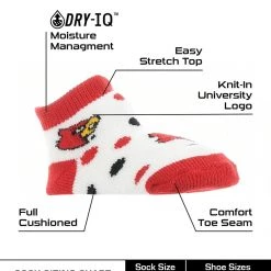 TCK Louisville Cardinals Toddler Socks Low Cut Little Fan All Schools