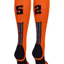 MadSportsStuff Softball Socks Orange And Black Player ID Custom Number Over The Calf Socks For Softball Baseball Football Boys And Girls 133 MadSportsStuff Softball Socks Orange And Black Player ID Custom Number Over The Calf Socks For Softball Baseball Football Boys And Girls