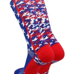 TCK Digi Camo USA American Flag Socks Crew Length Basketball Football Lacrosse Volleyball