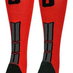 MadSportsStuff Red And Black Player ID Custom Number Over The Calf Socks For Softball Baseball Football Boys And Girls Baseball Socks 155 MadSportsStuff Red And Black Player ID Custom Number Over The Calf Socks For Softball Baseball Football Boys And Girls Baseball Socks