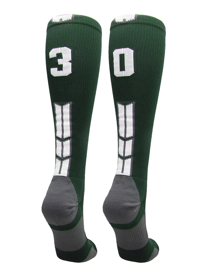 MadSportsStuff Dark Green Player ID Custom Number Over The Calf Socks For Softball Baseball Football Boys And Girls Softball Socks 100 MadSportsStuff Dark Green Player ID Custom Number Over The Calf Socks For Softball Baseball Football Boys And Girls Softball Socks