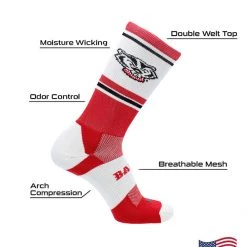 TCK Wisconsin Badgers Jersey Crew Socks